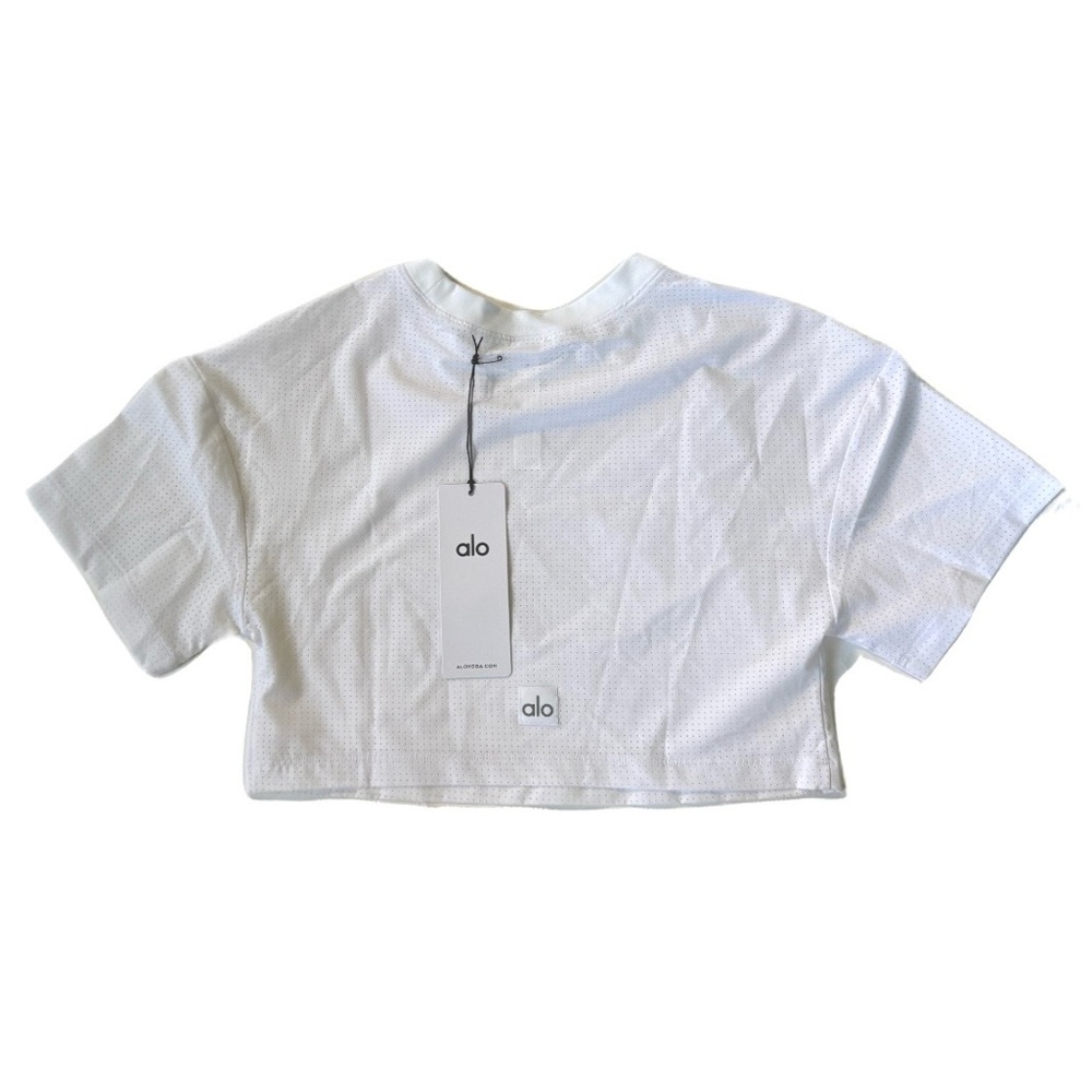 ALO Yoga Mesh Cropped Mirage Tee - Picture 2 of 11